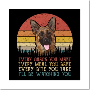 Retro Belgian Malinois Every Snack You Make Every Meal You Bake Posters and Art